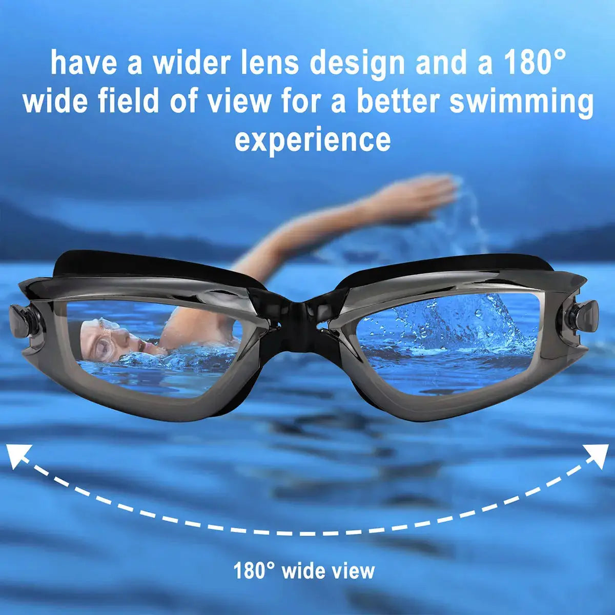 JSJM New Professional Anti Fog UV Protection Swimming Goggles For Adults Men Women Waterproof Adjustable Silicone Lens