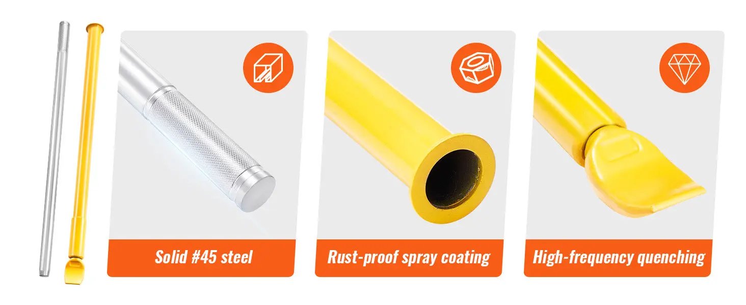 Tire bead breaker slide hammer set, heavy-duty steel tool with silver shaft and yellow handle by Simples Market