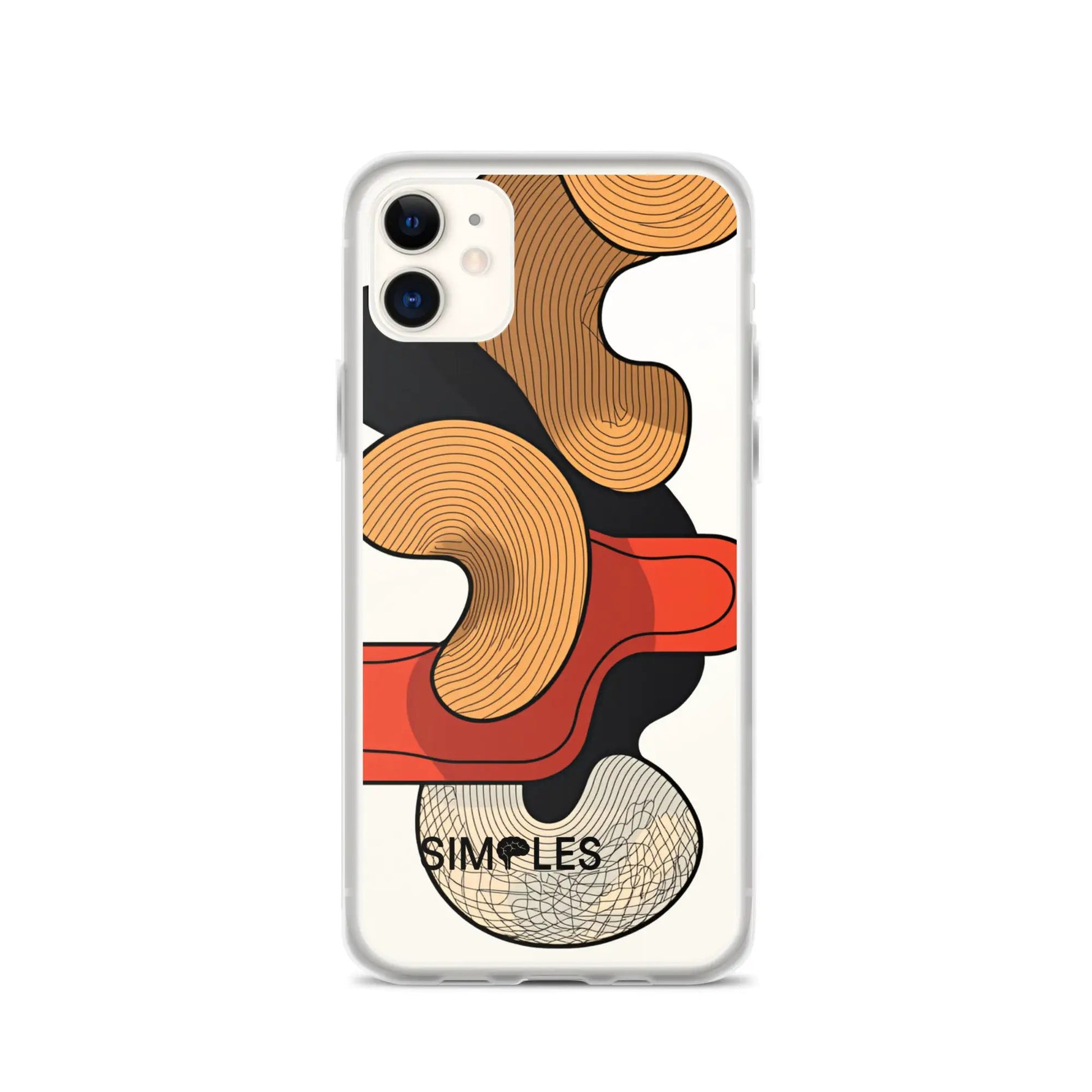 Clear iPhone case by Simples Market with orange wood-grain abstract pattern