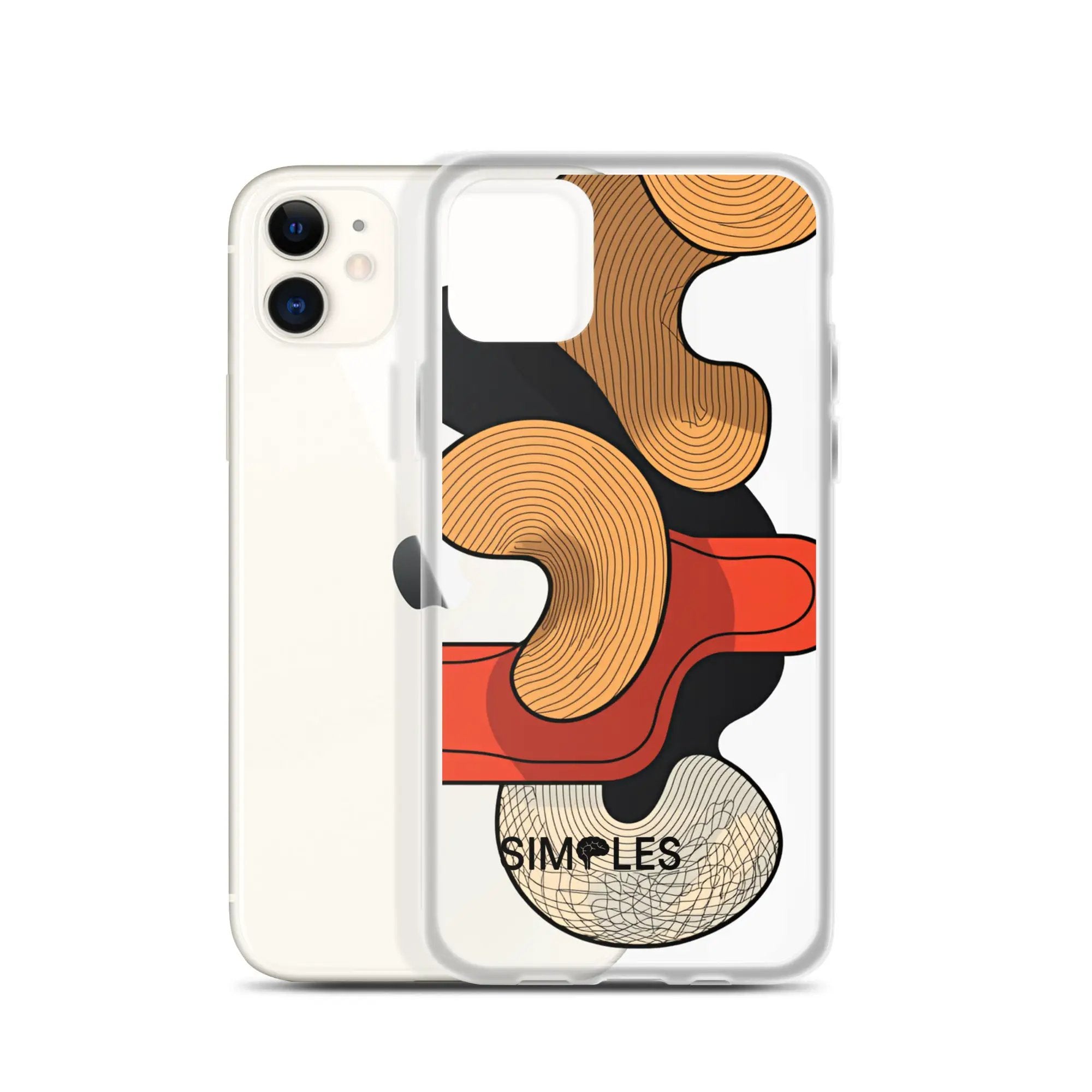 Clear Case for iPhone by Simples Market; transparent cases, two iPhones displayed