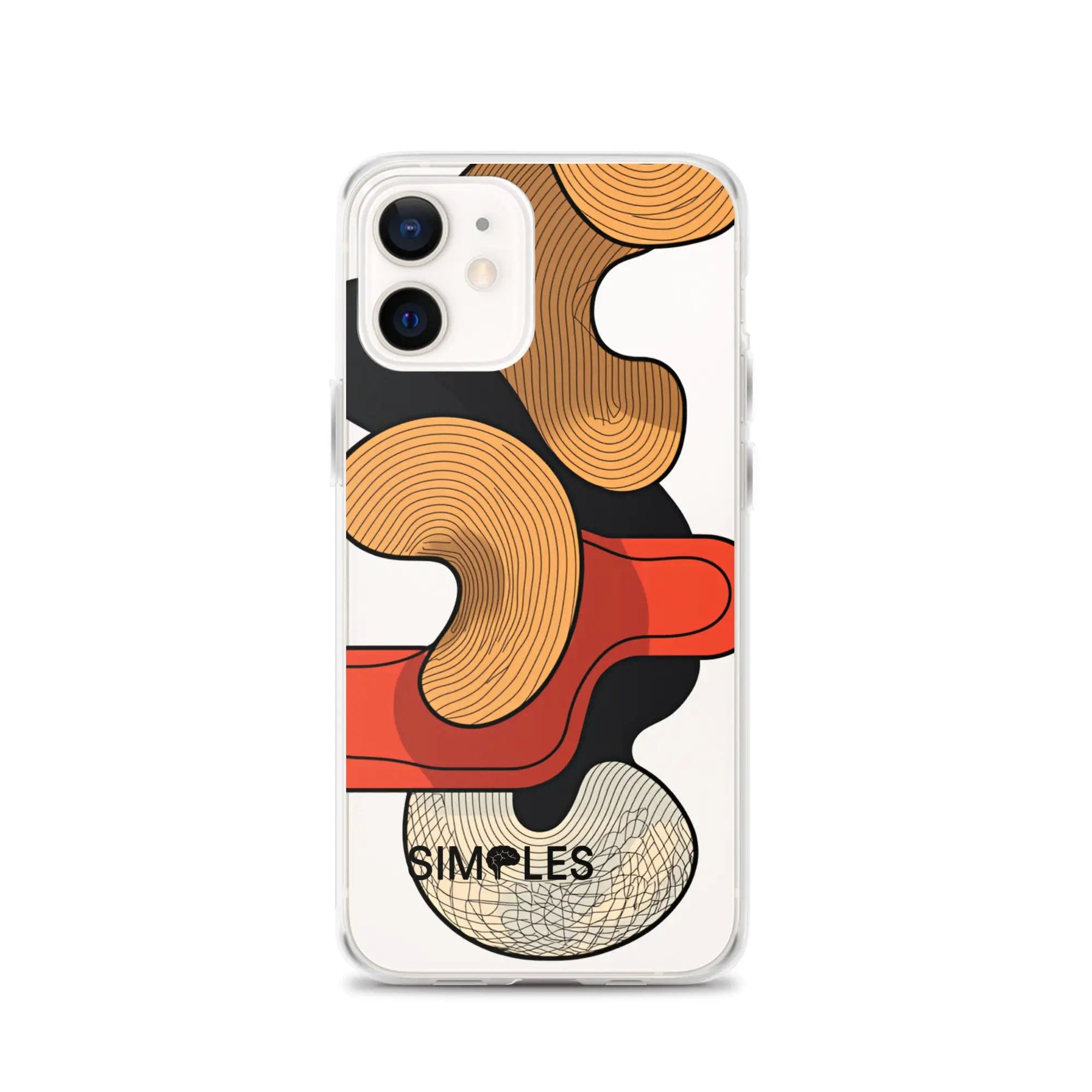 Clear iPhone case by Simples Market with brown-orange abstract swirl pattern