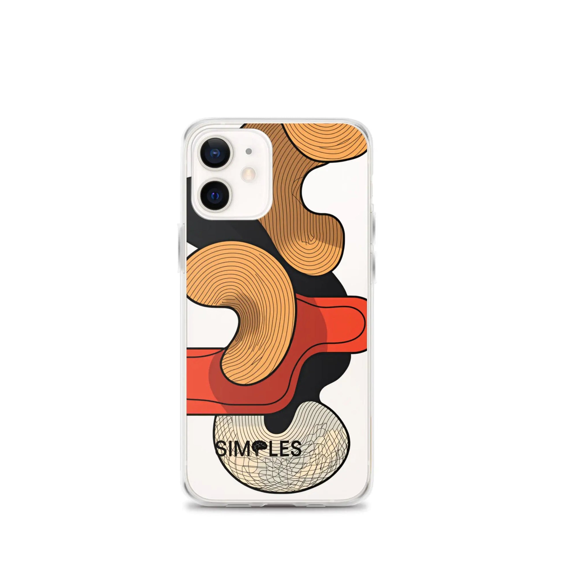 Clear Case for iPhone by Simples Market; transparent shell with orange wood-grain abstract pattern