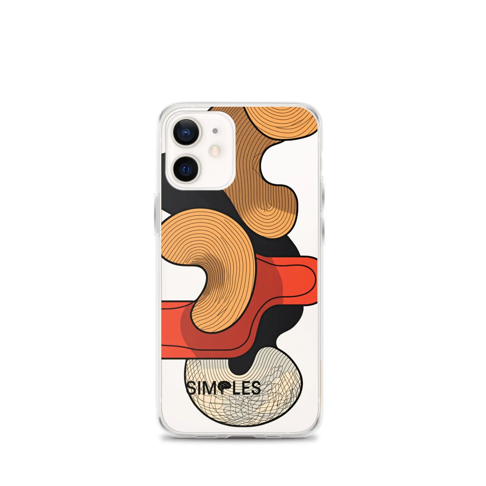 Clear Case for iPhone by Simples Market; transparent shell with orange wood-grain abstract pattern