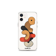 Clear iPhone case by Simples Market with orange swirl design on back