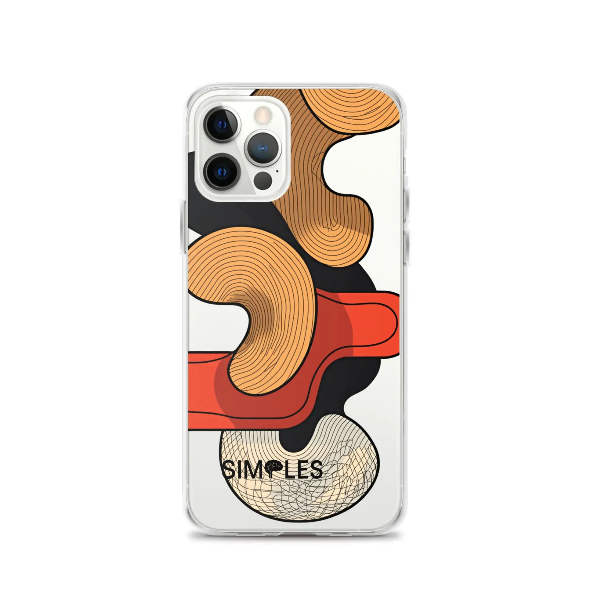 Clear case for iPhone by Simples Market with orange and black abstract artwork