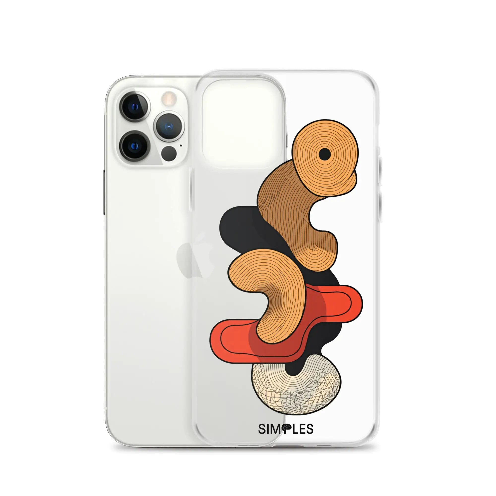 Clear Case for iPhone by Simples Market; transparent case shown on two iPhones