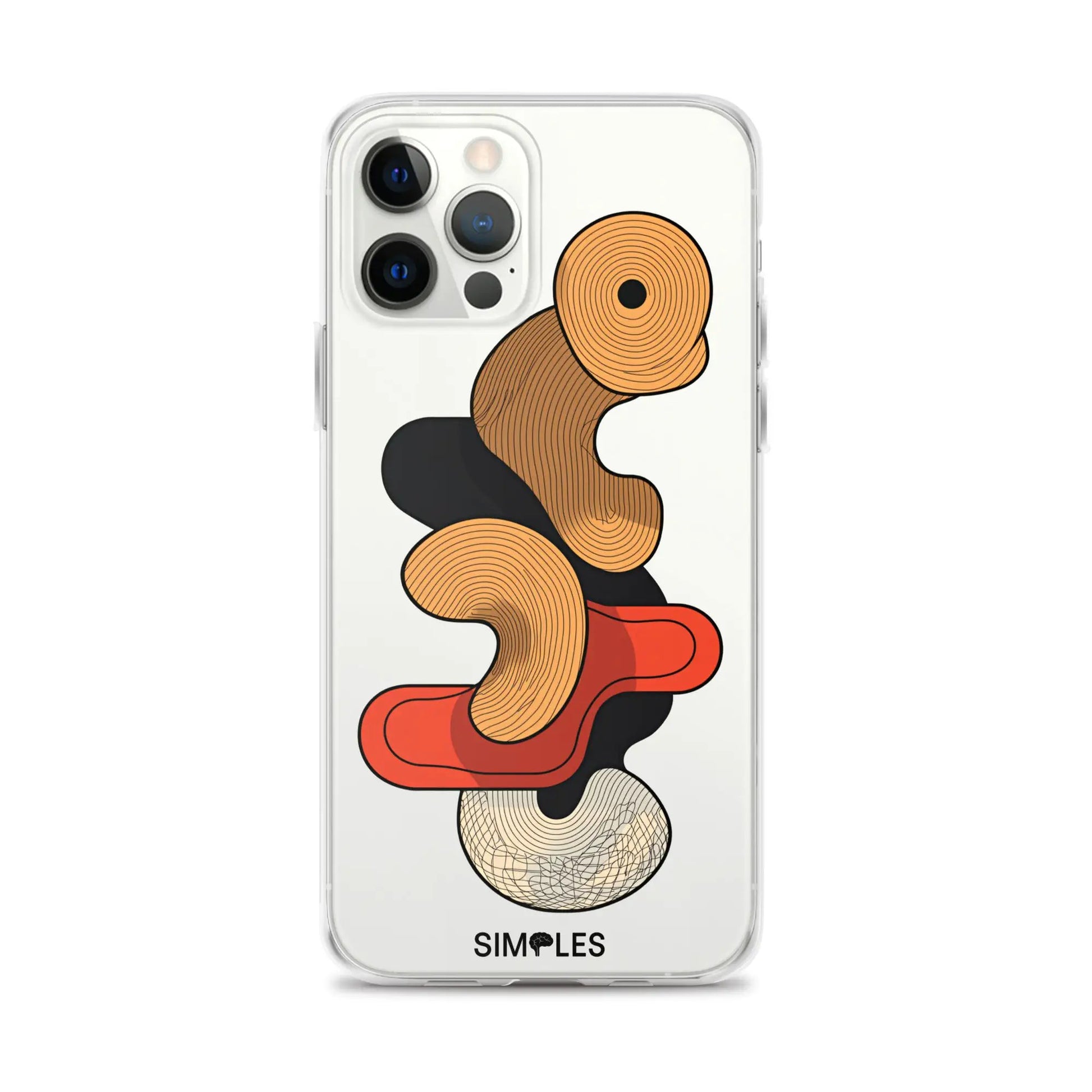 Clear Case for iPhone by Simples Market with transparent back and orange spiral artwork