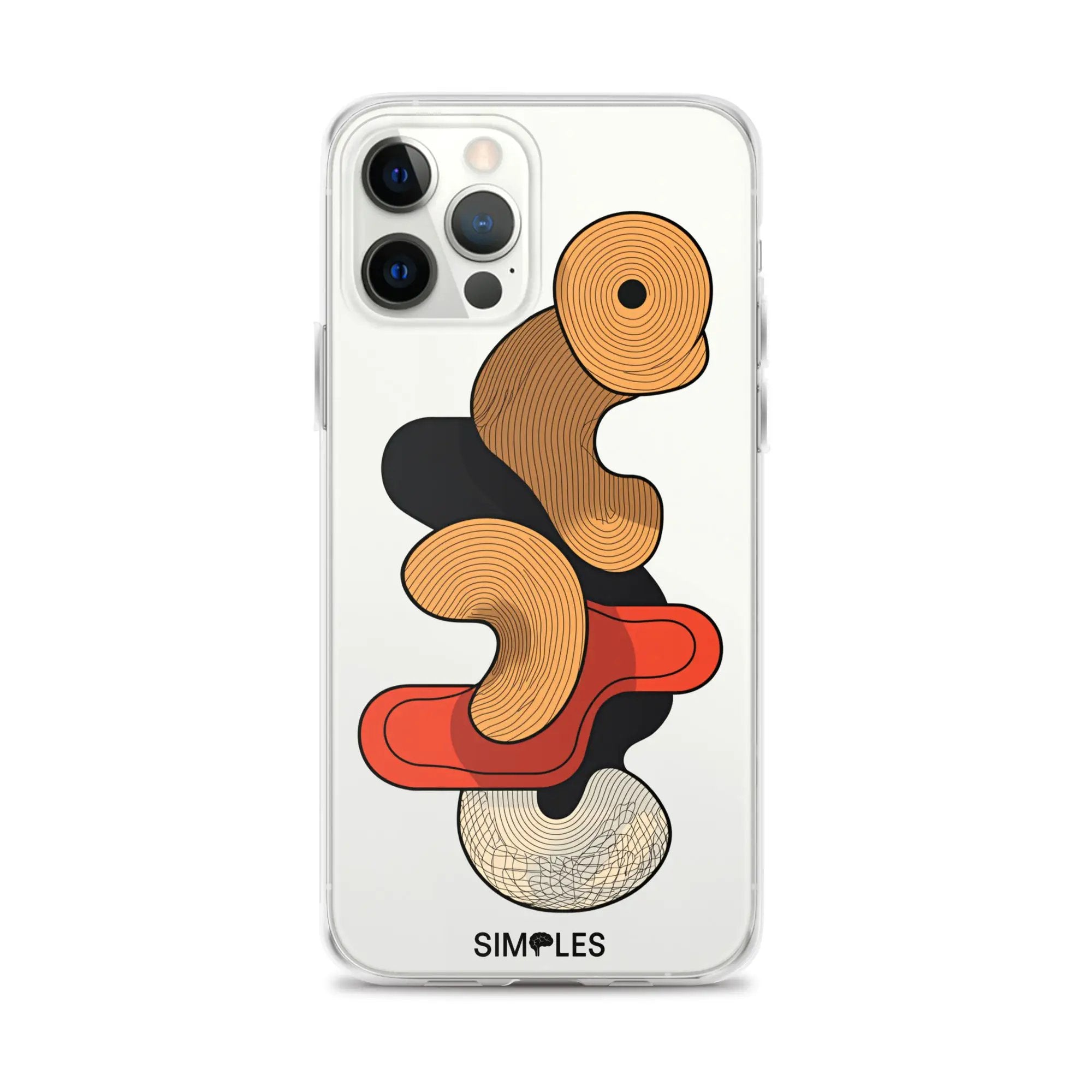 Clear Case for iPhone by Simples Market with transparent back and orange spiral artwork