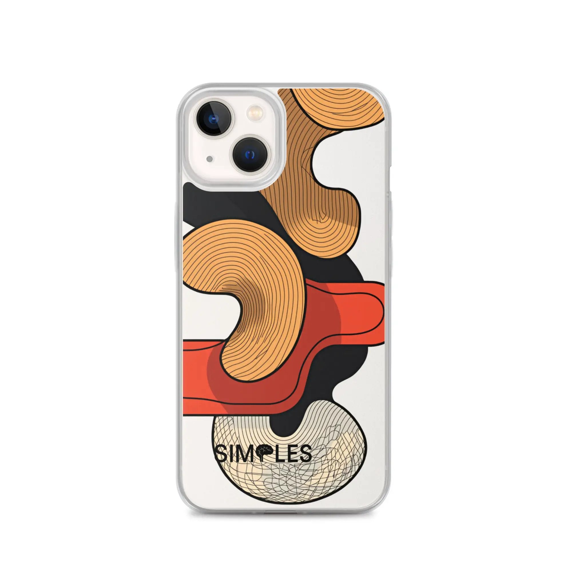 Clear iPhone case by Simples Market with orange woodgrain pattern
