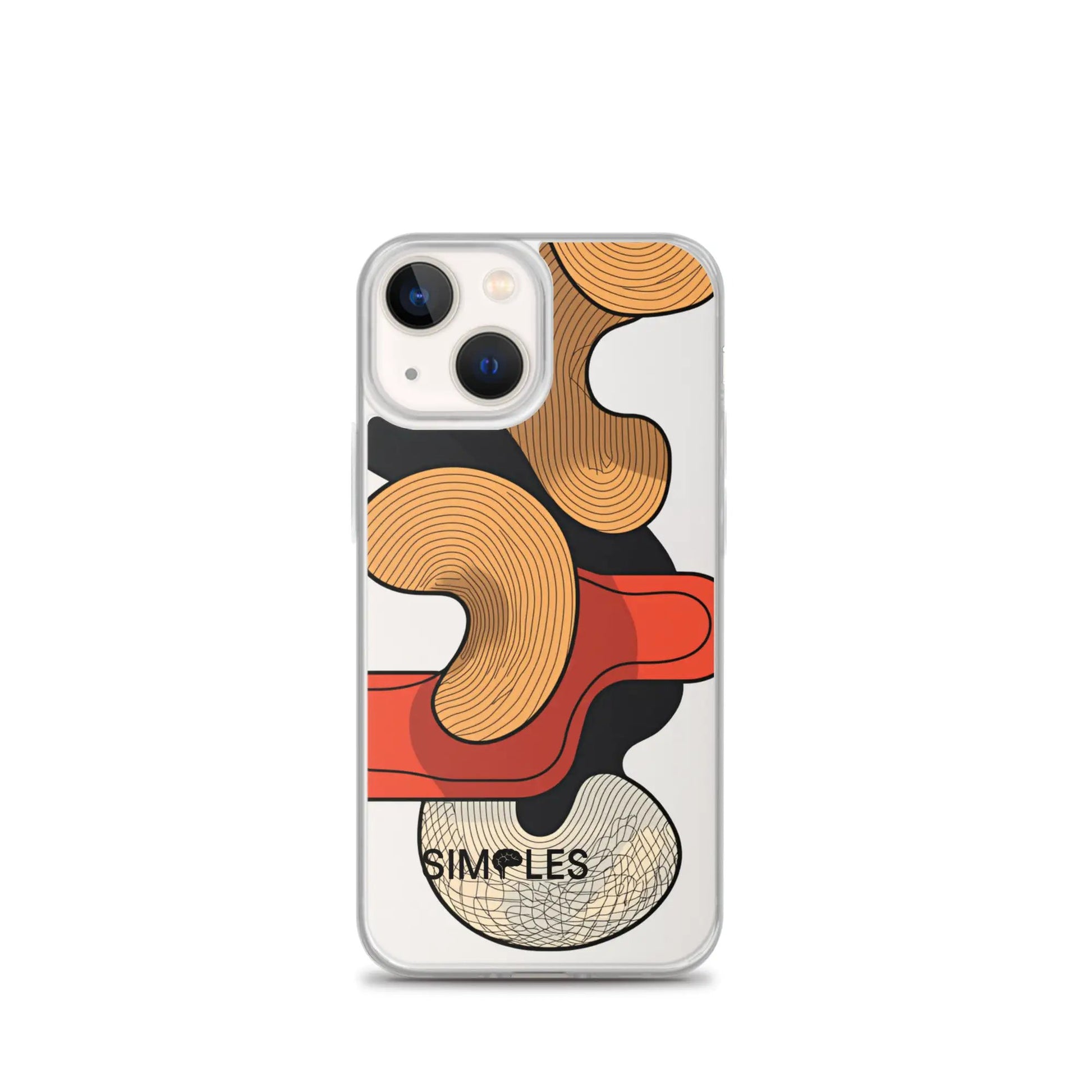 Clear iPhone case by Simples Market with orange wood-grain pattern on back