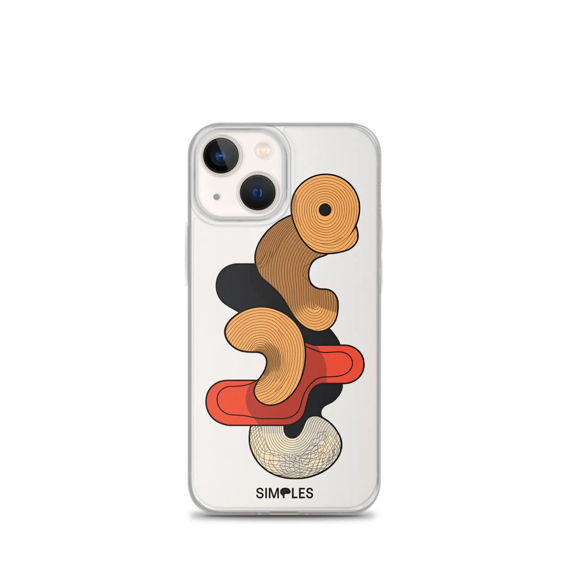 Clear iPhone case by Simples Market with abstract orange spiral artwork