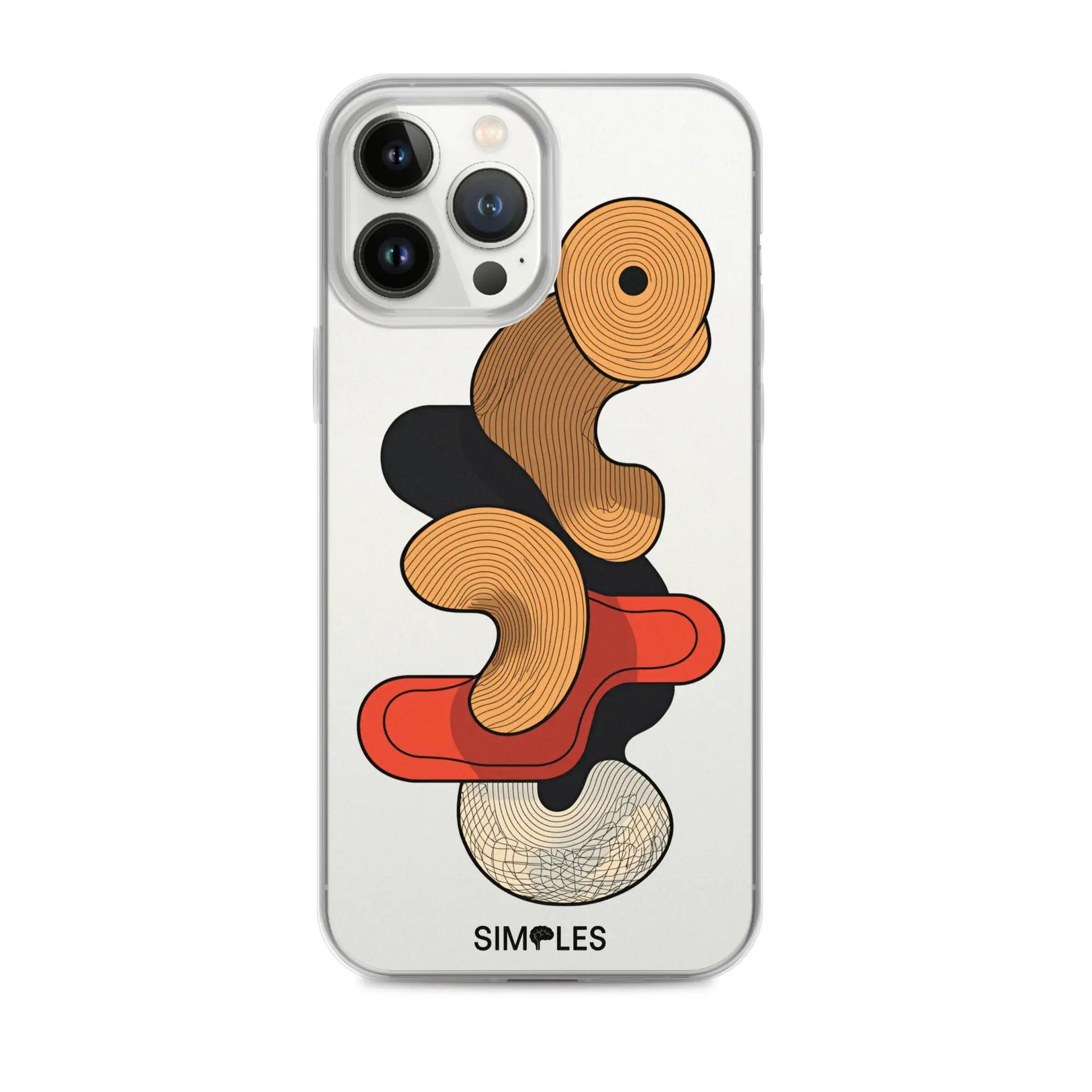 Clear iPhone case by Simples Market with transparent back showcasing orange swirl artwork