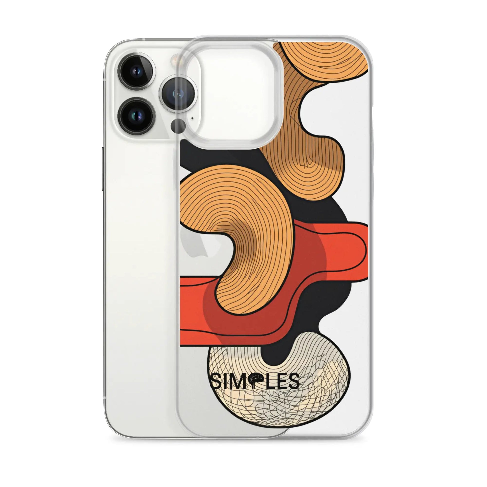 Clear Case for iPhone by Simples Market with abstract orange artwork