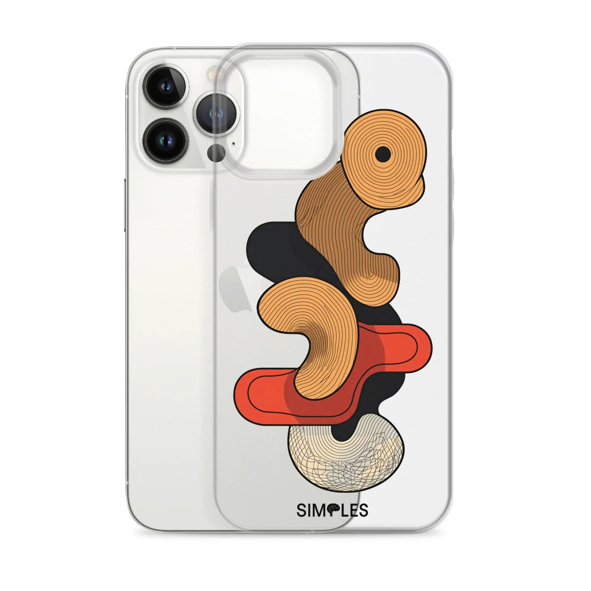 Clear iPhone case by Simples Market with orange swirl artwork