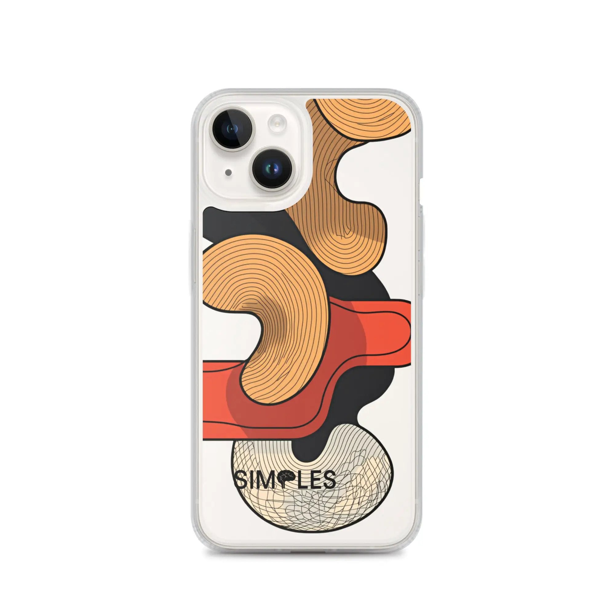 Clear iPhone case by Simples Market with orange abstract pattern on back