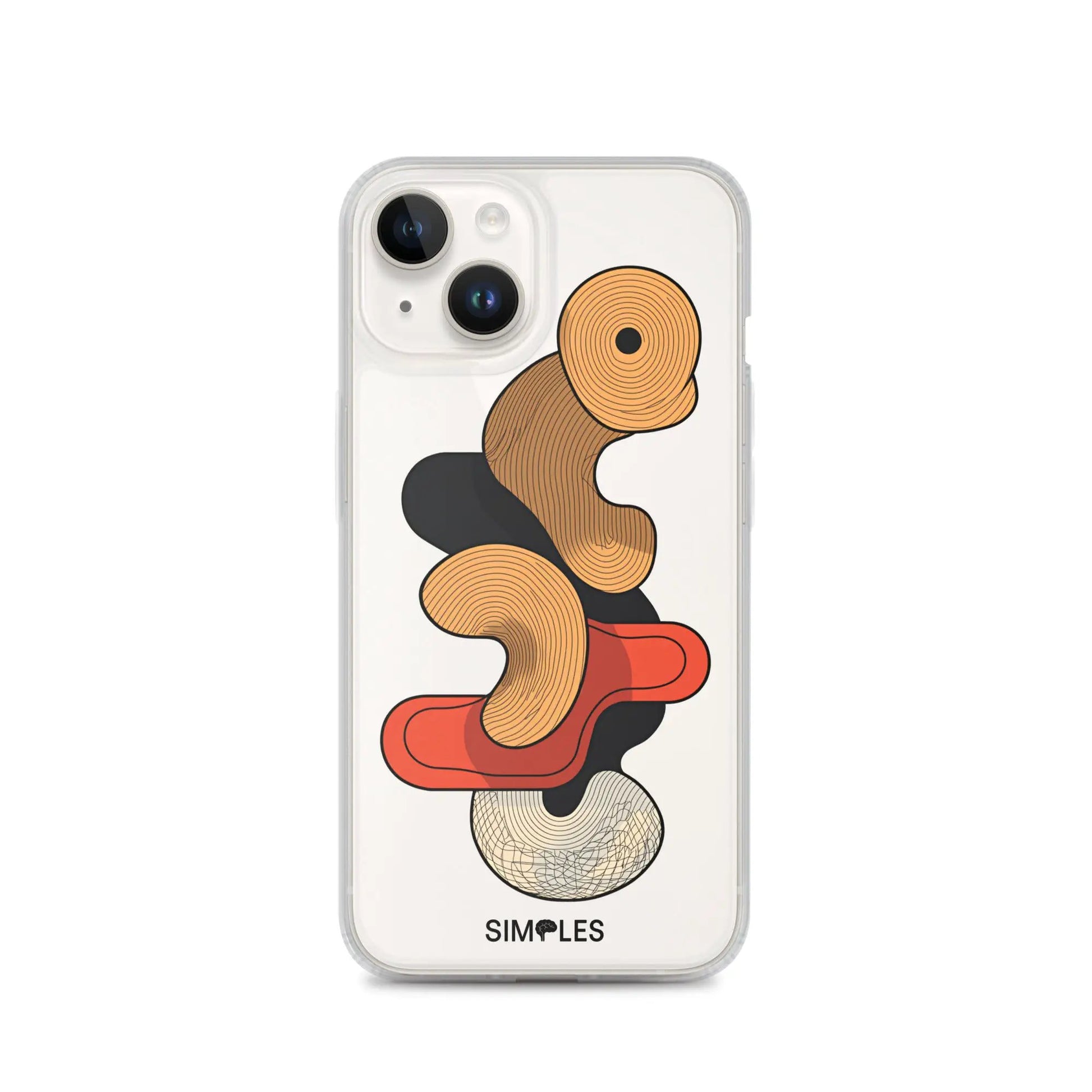 Clear Case for iPhone by Simples Market featuring orange abstract swirl artwork