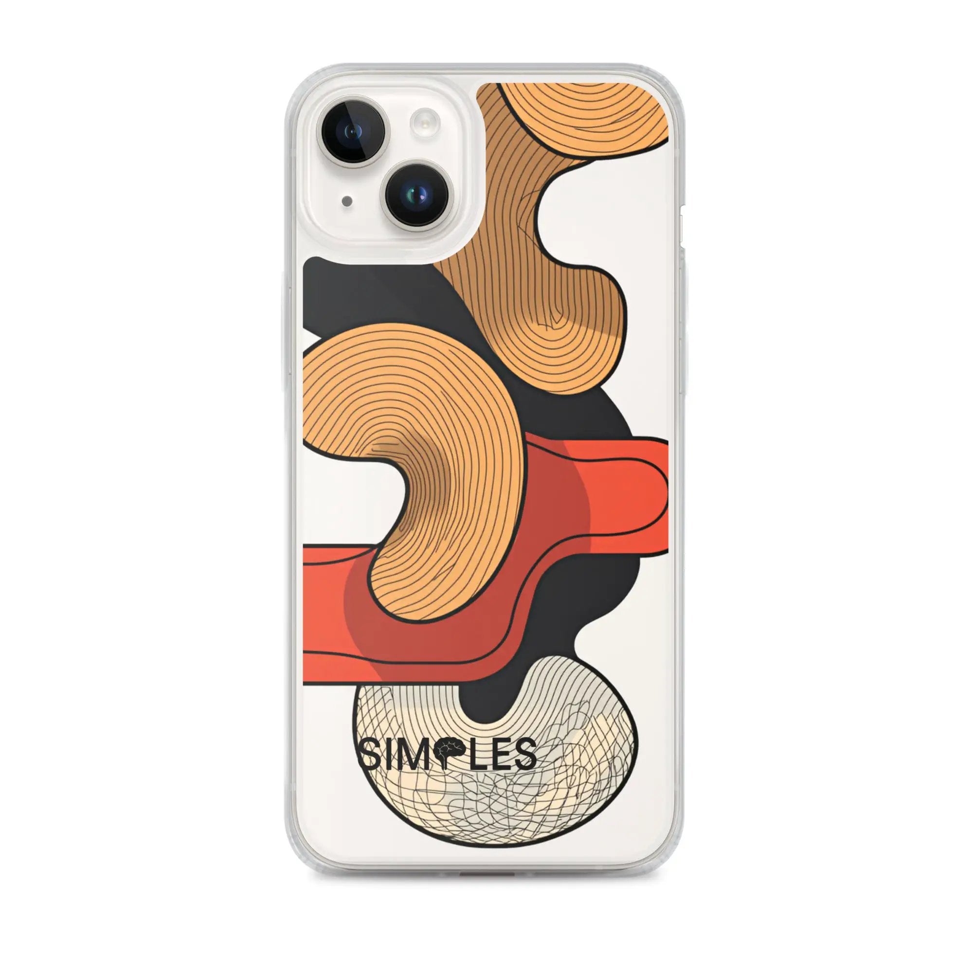 Clear iPhone case by Simples Market with transparent back and orange abstract pattern