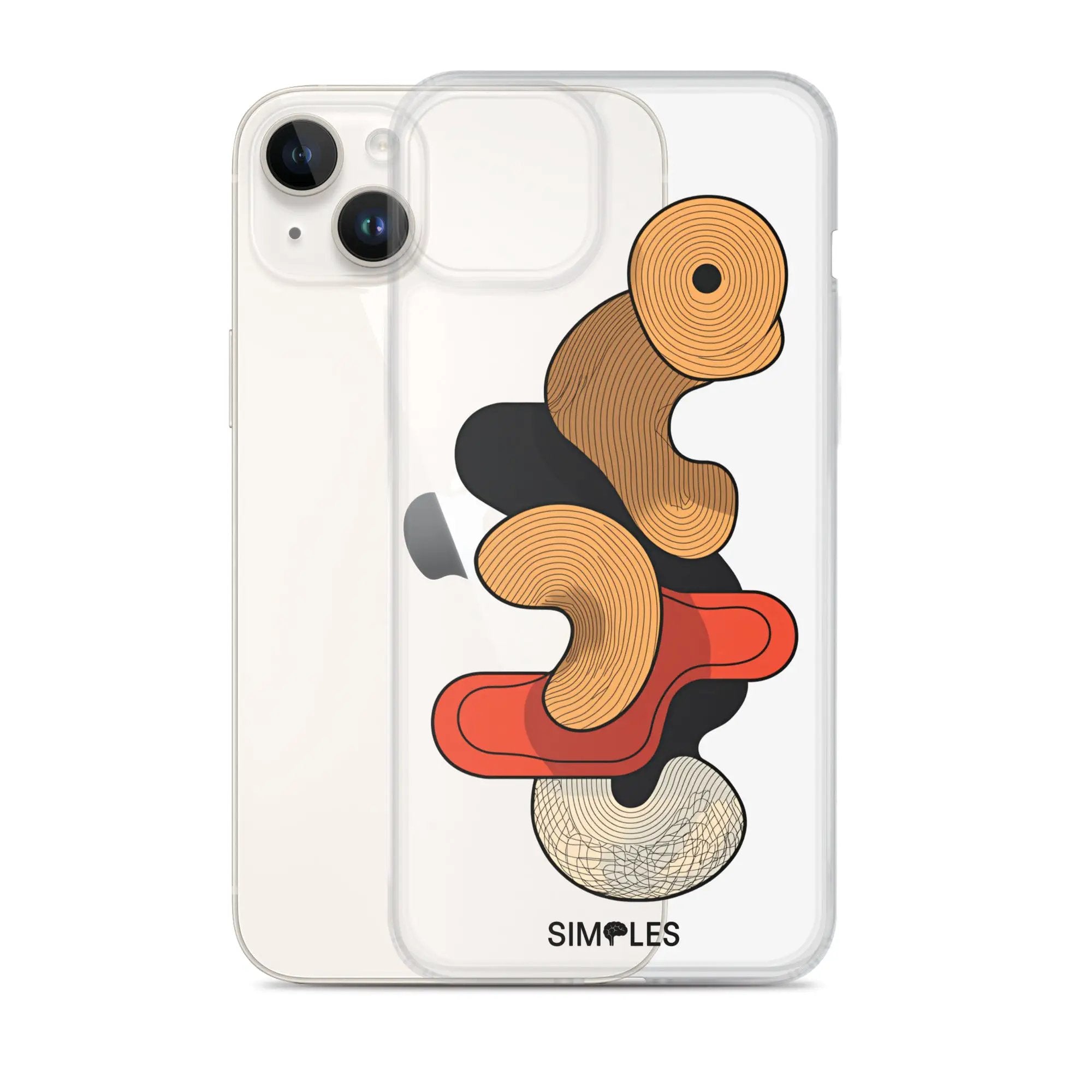 Clear iPhone case by Simples Market; transparent back with colorful swirl design