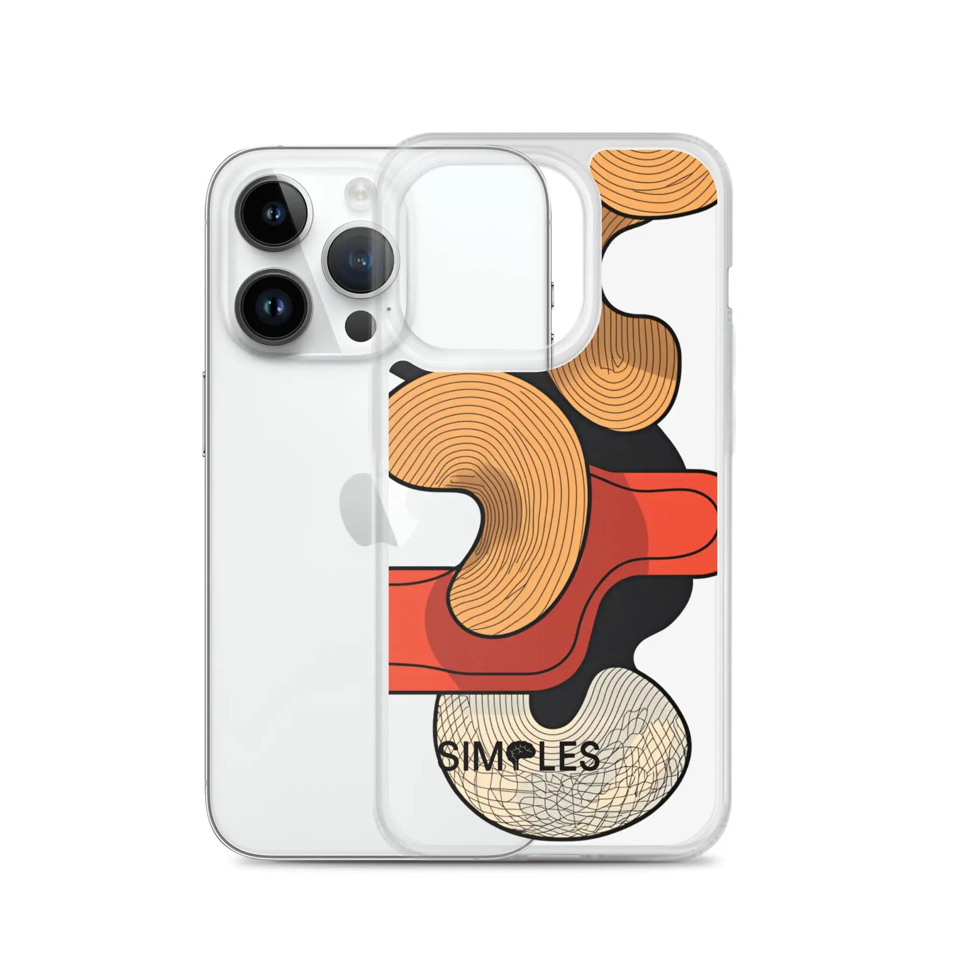 Clear Case for iPhone by Simples Market; transparent case shown on 2 iPhones