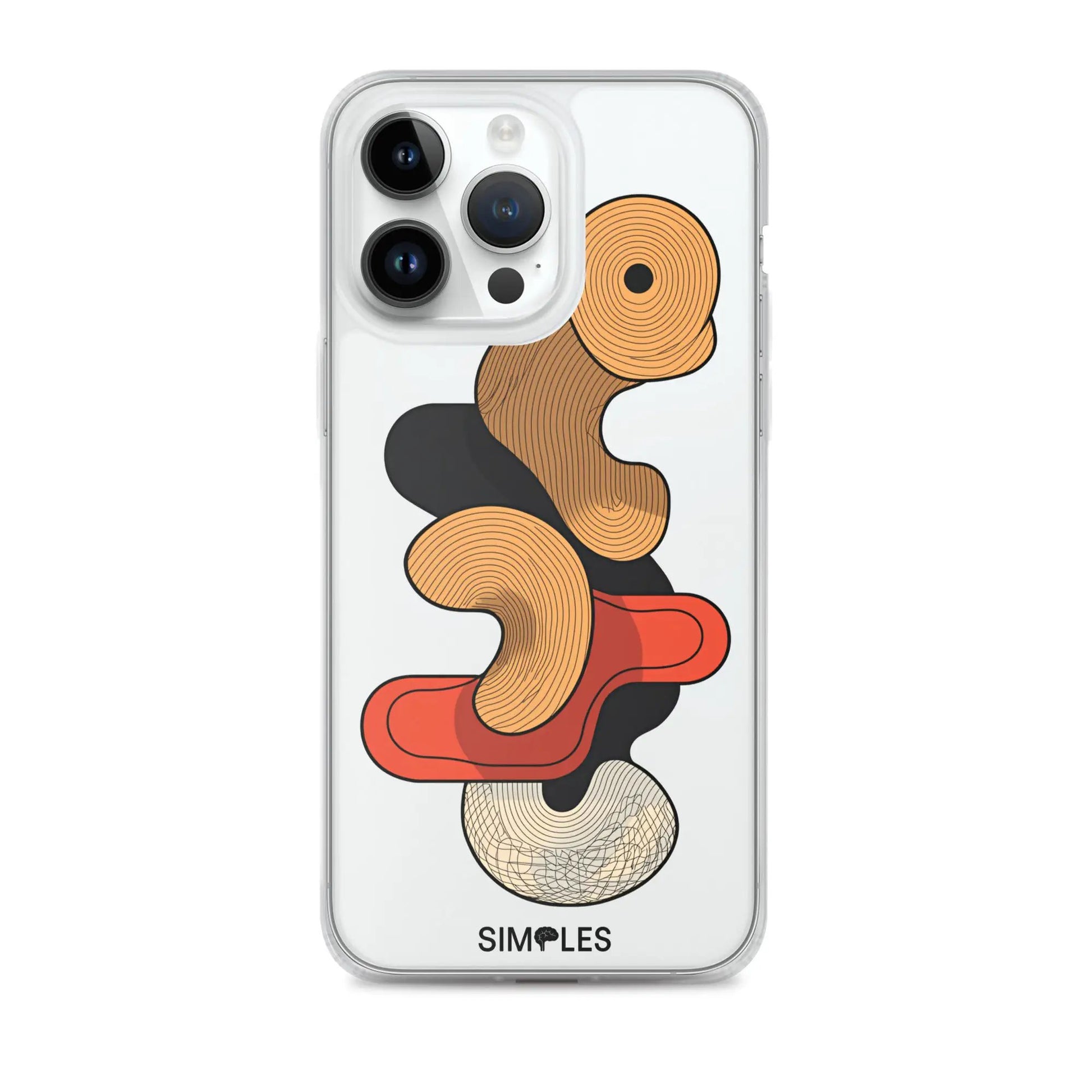 Clear case for iPhone by Simples Market, transparent with orange abstract artwork on back