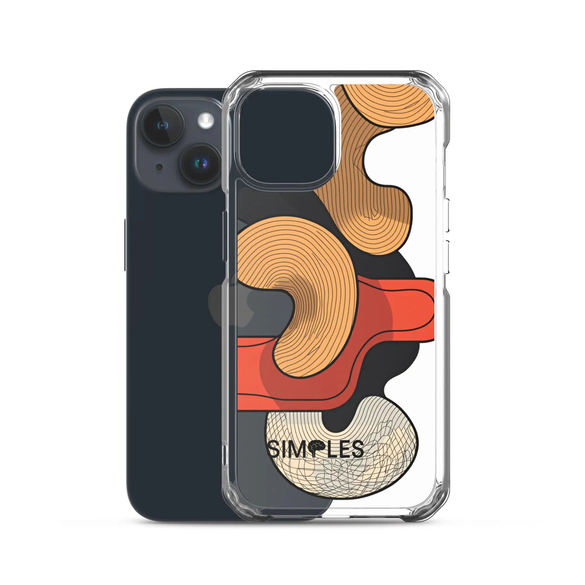 Clear Case for iPhone by Simples Market; transparent case with wood-pattern design