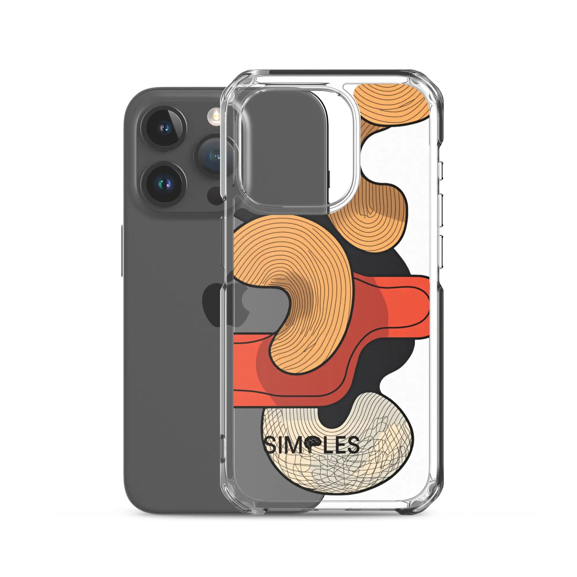 Clear iPhone case by Simples Market with orange abstract pattern