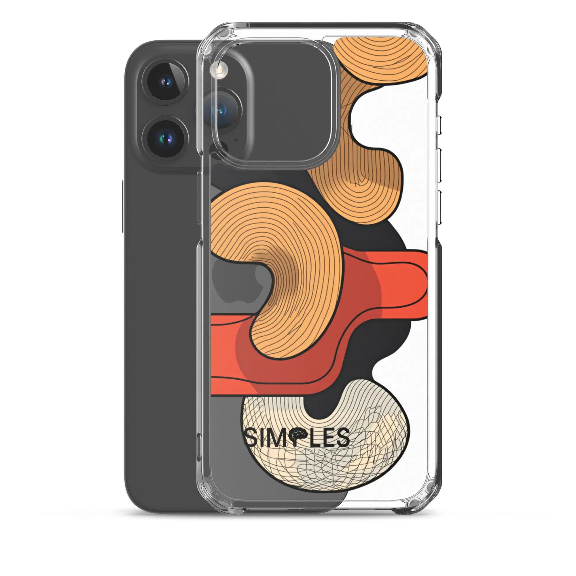 Clear iPhone case by Simples Market featuring orange abstract pattern