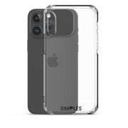 Clear Case for iPhone by Simples Market; transparent protective shell with camera cutouts.