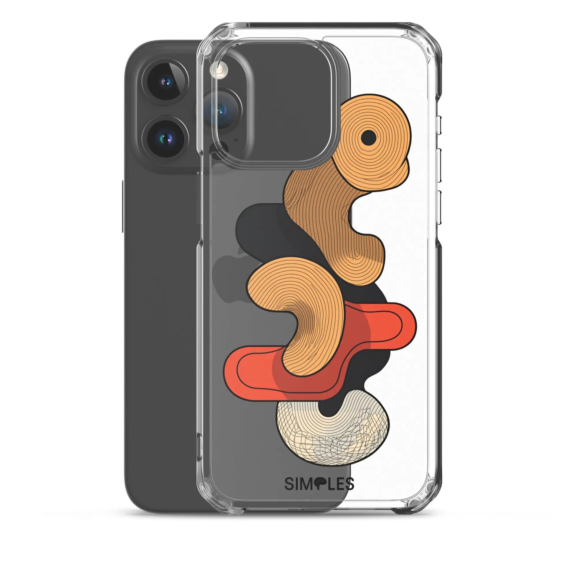 Clear iPhone case by Simples Market with orange abstract swirl design