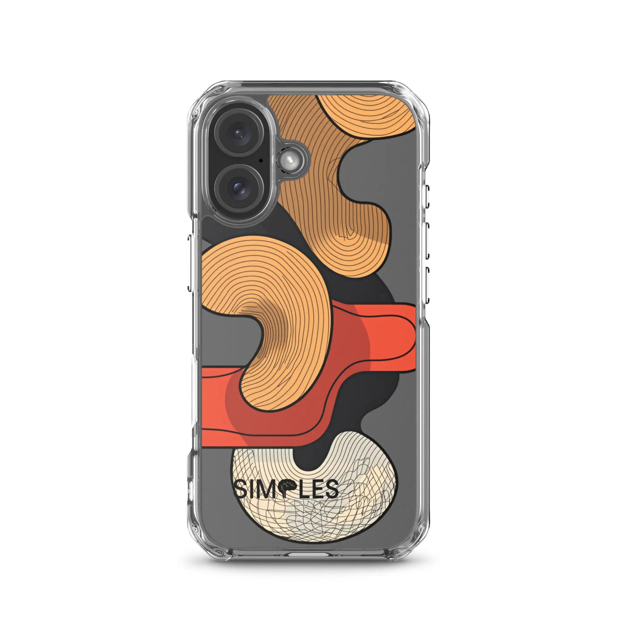 Clear Case for iPhone by Simples Market with orange abstract back pattern