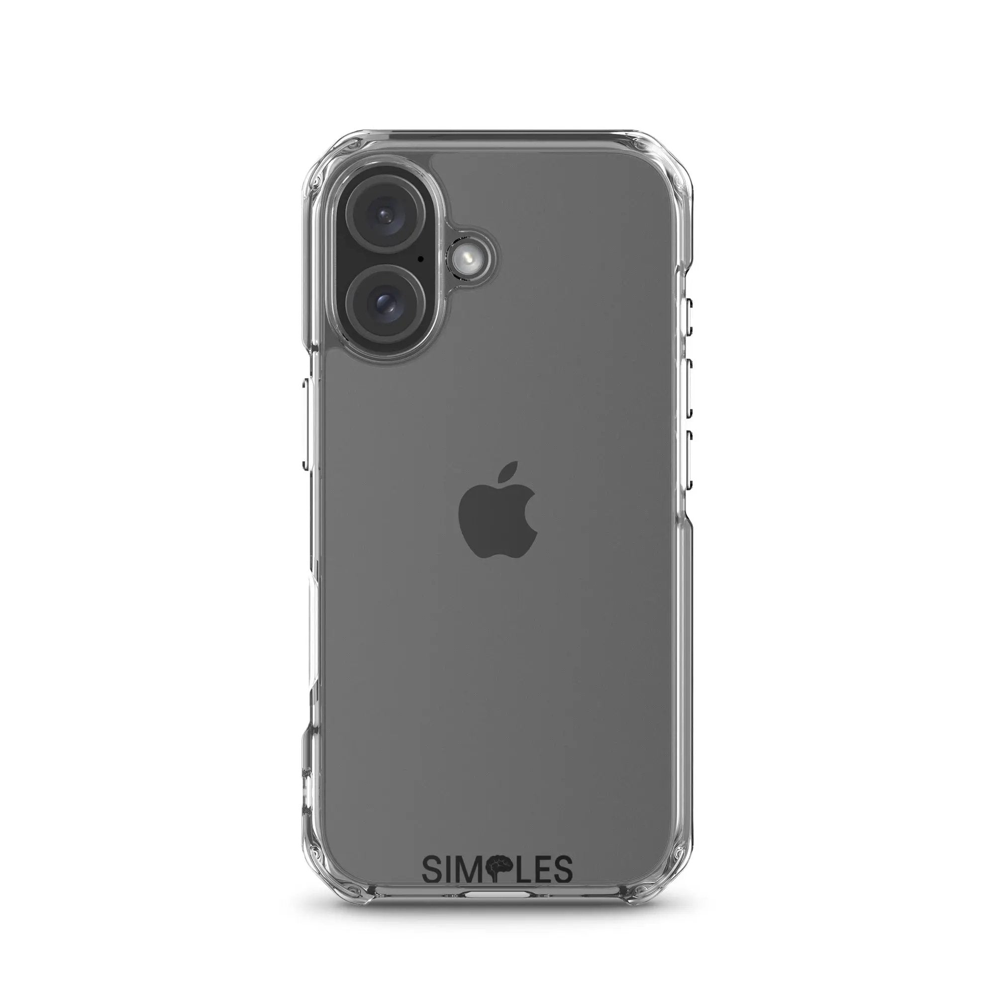 Clear Case for iPhone by Simples Market; transparent polycarbonate with camera-cutout design.