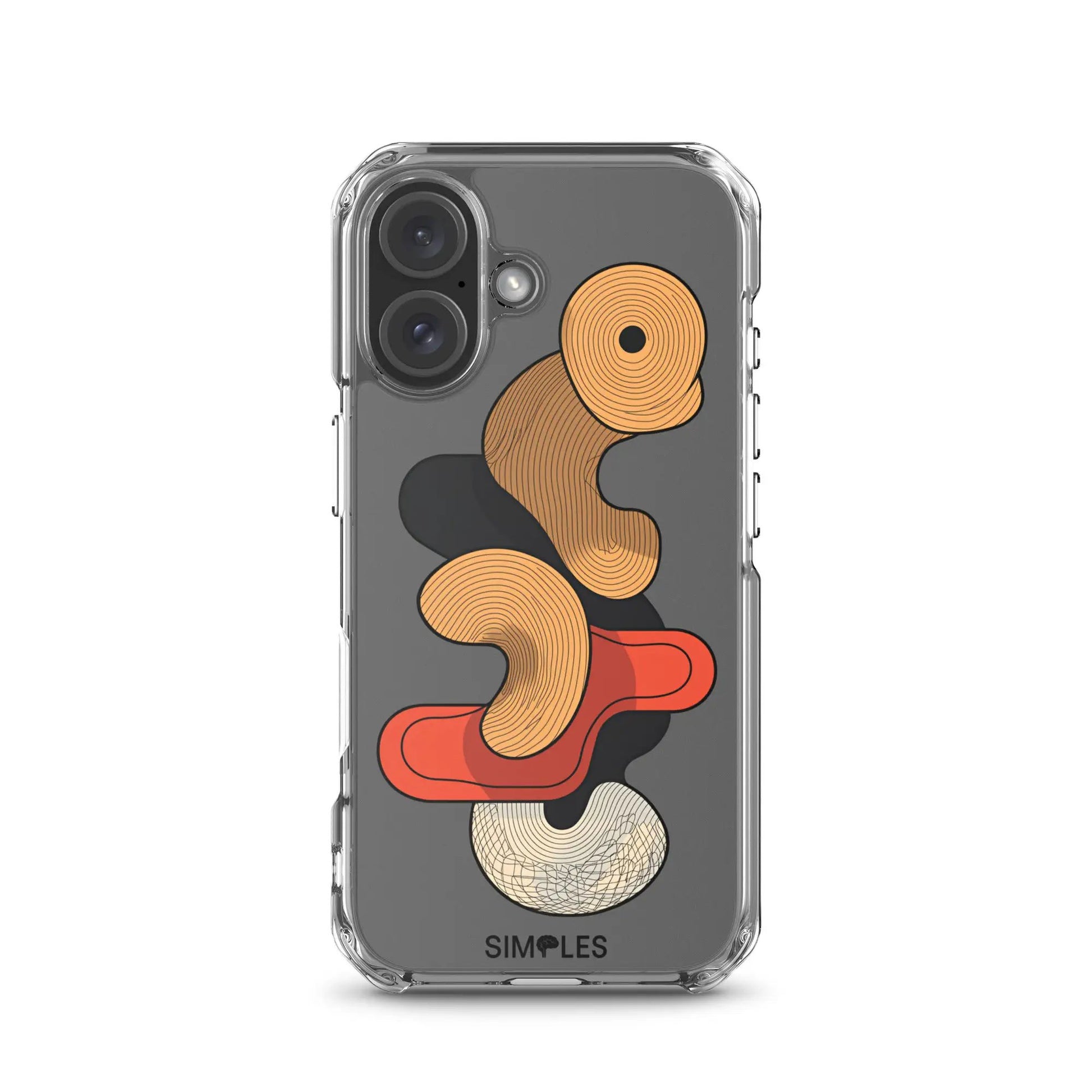Clear Case for iPhone by Simples Market with orange spiral pattern design