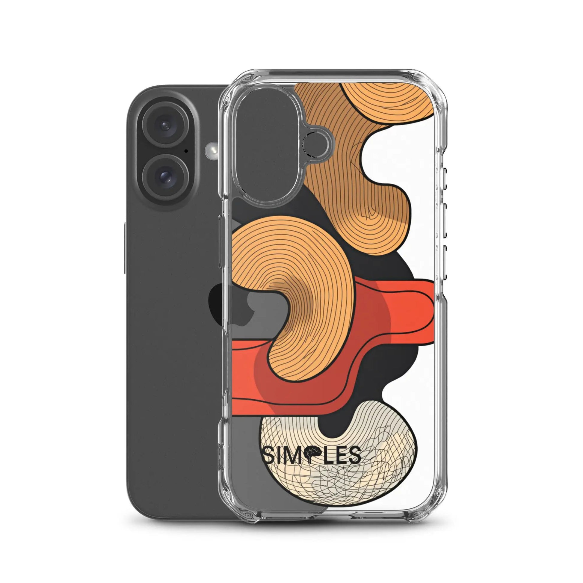 Clear Case for iPhone by Simples Market; transparent protective shell with camera cutout.