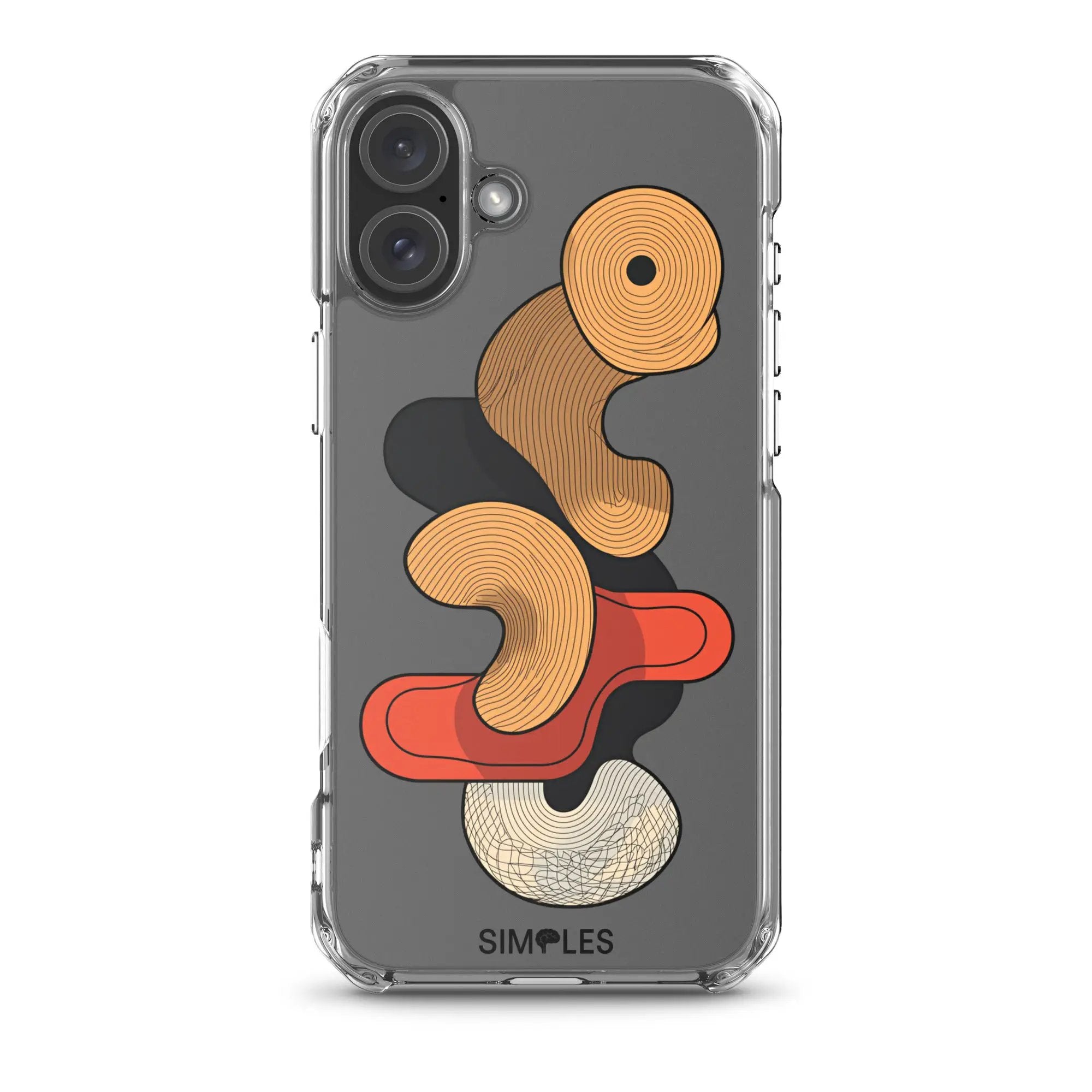 Clear iPhone case by Simples Market with orange abstract swirl pattern