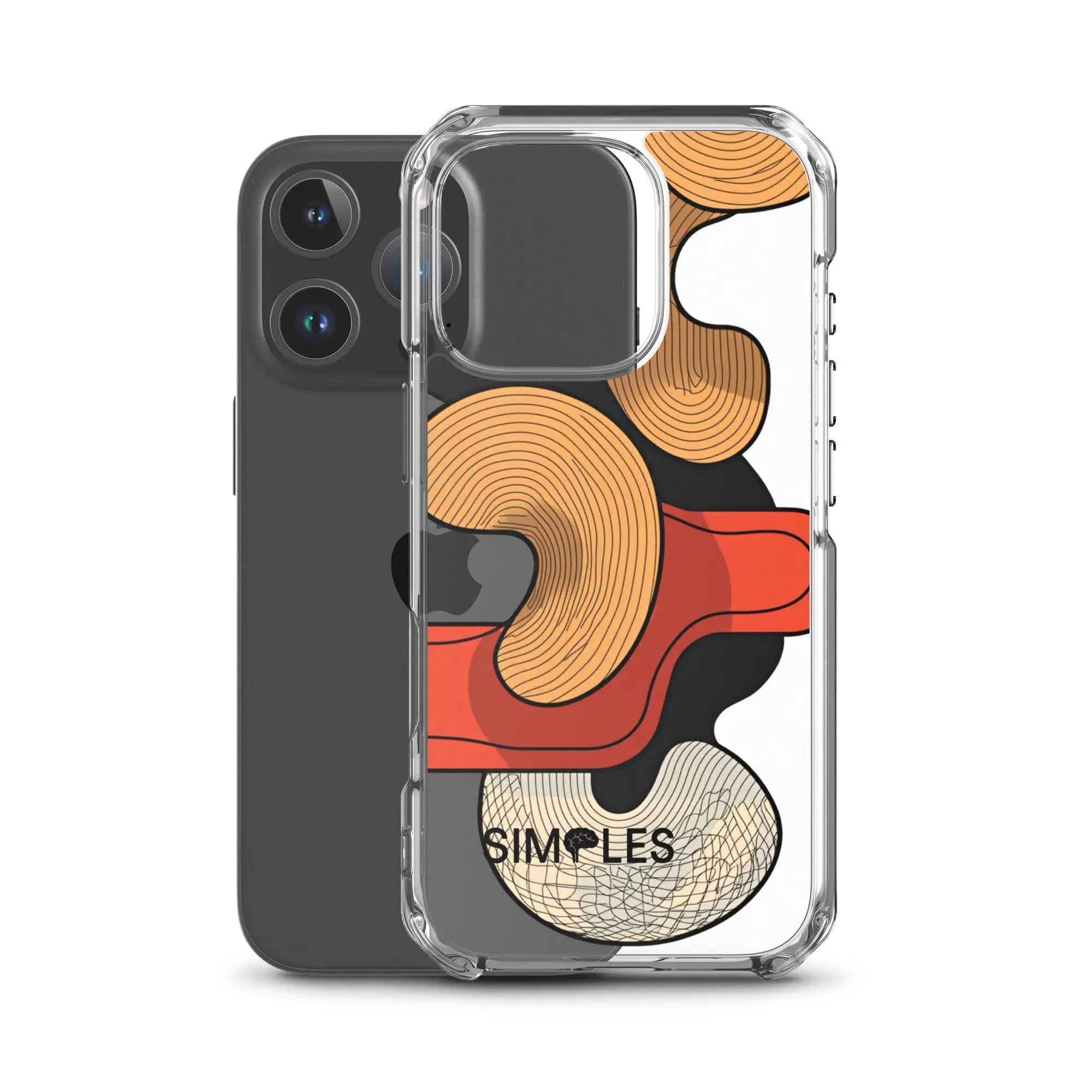 Clear Case for iPhone by Simples Market, transparent edges with orange abstract back design
