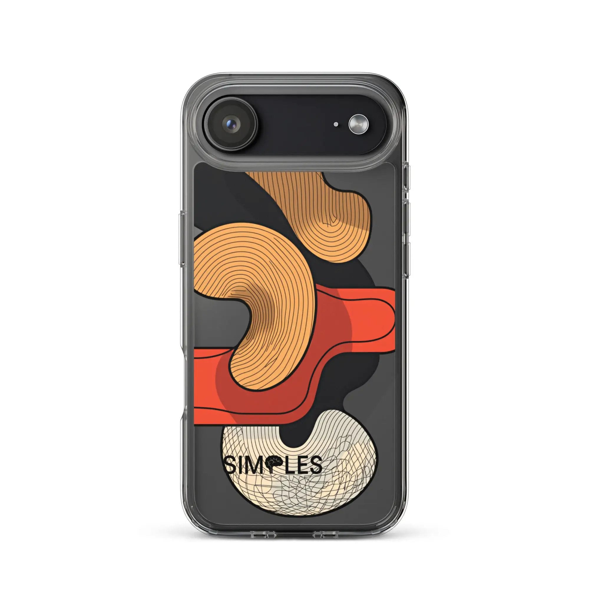 Clear Case for iPhone by Simples Market, transparent with camera cutout design.