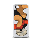 Clear iPhone case with abstract tan, orange and red pattern by Simples Market