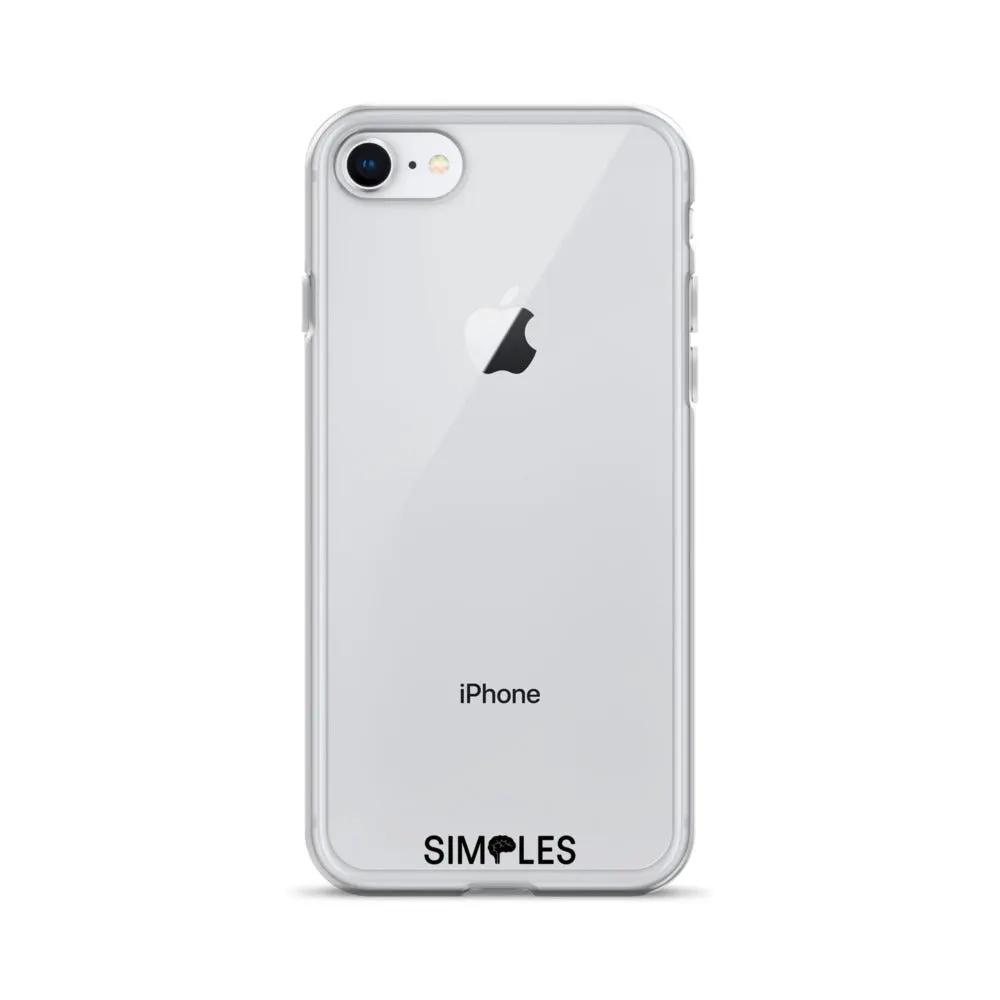 Clear iPhone case by Simples Market; transparent, with Simples Market logo at the bottom