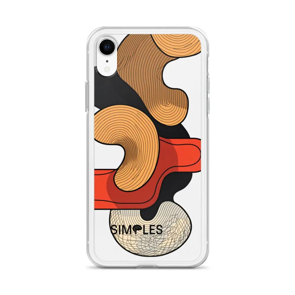 Clear Case for iPhone by Simples Market with abstract orange, red and beige shapes