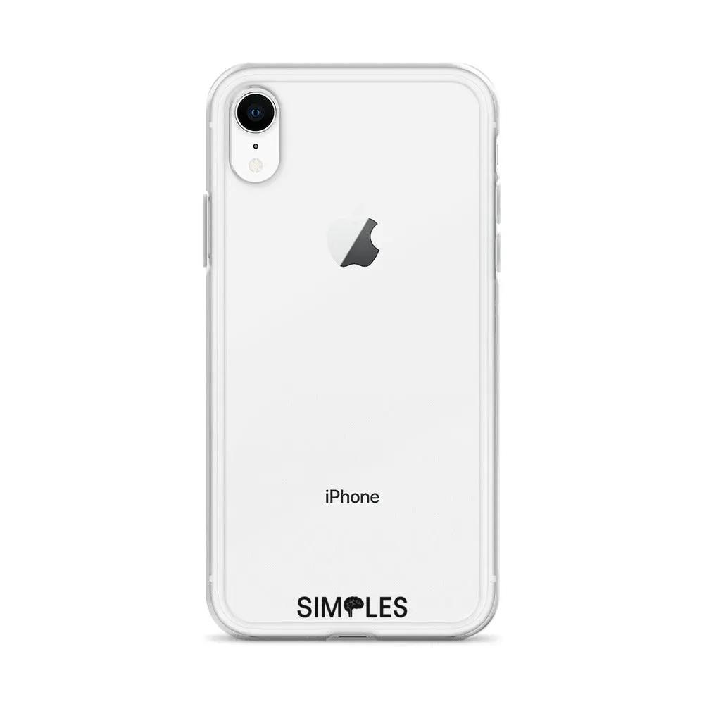 Clear Case for iPhone by Simples Market; transparent back shows Apple logo.