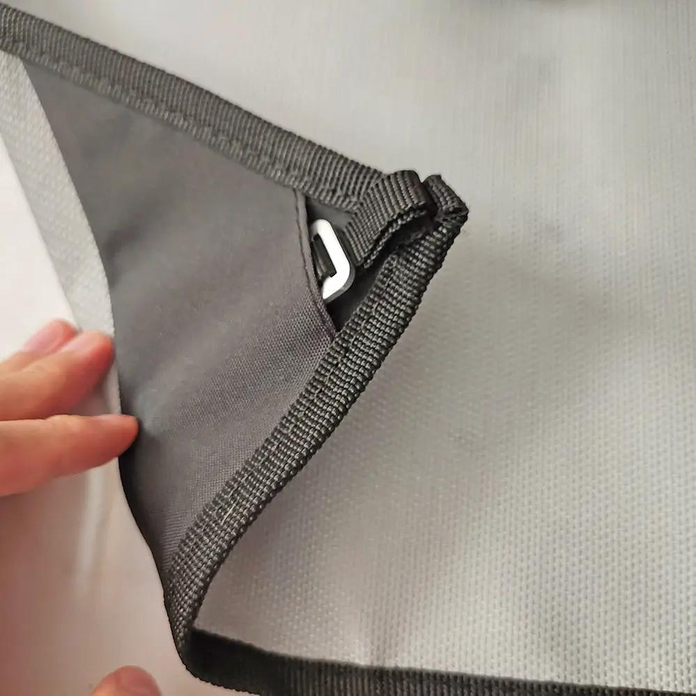 Simples Market camping fireproof grill mat in gray with black edge and carry strap