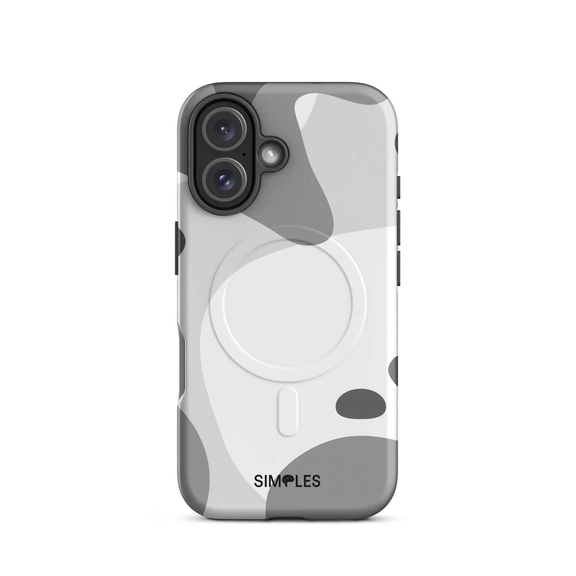 MagSafe tough case for iPhone in gray camouflage pattern by Simples Market