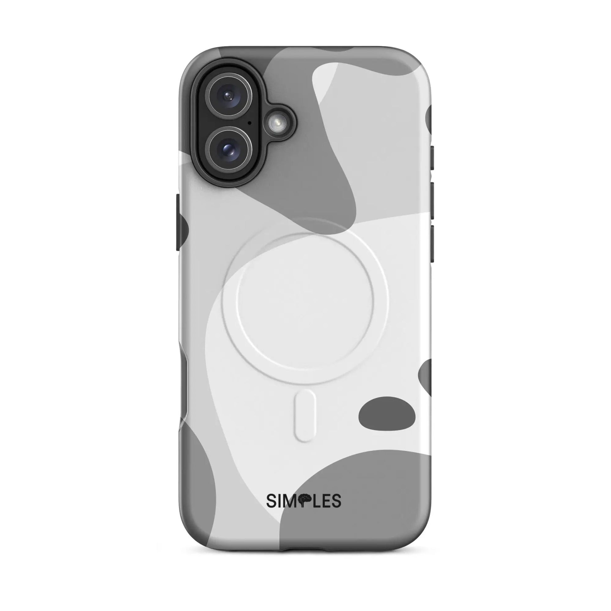 MagSafe tough case for iPhone by Simples Market in gray camouflage design