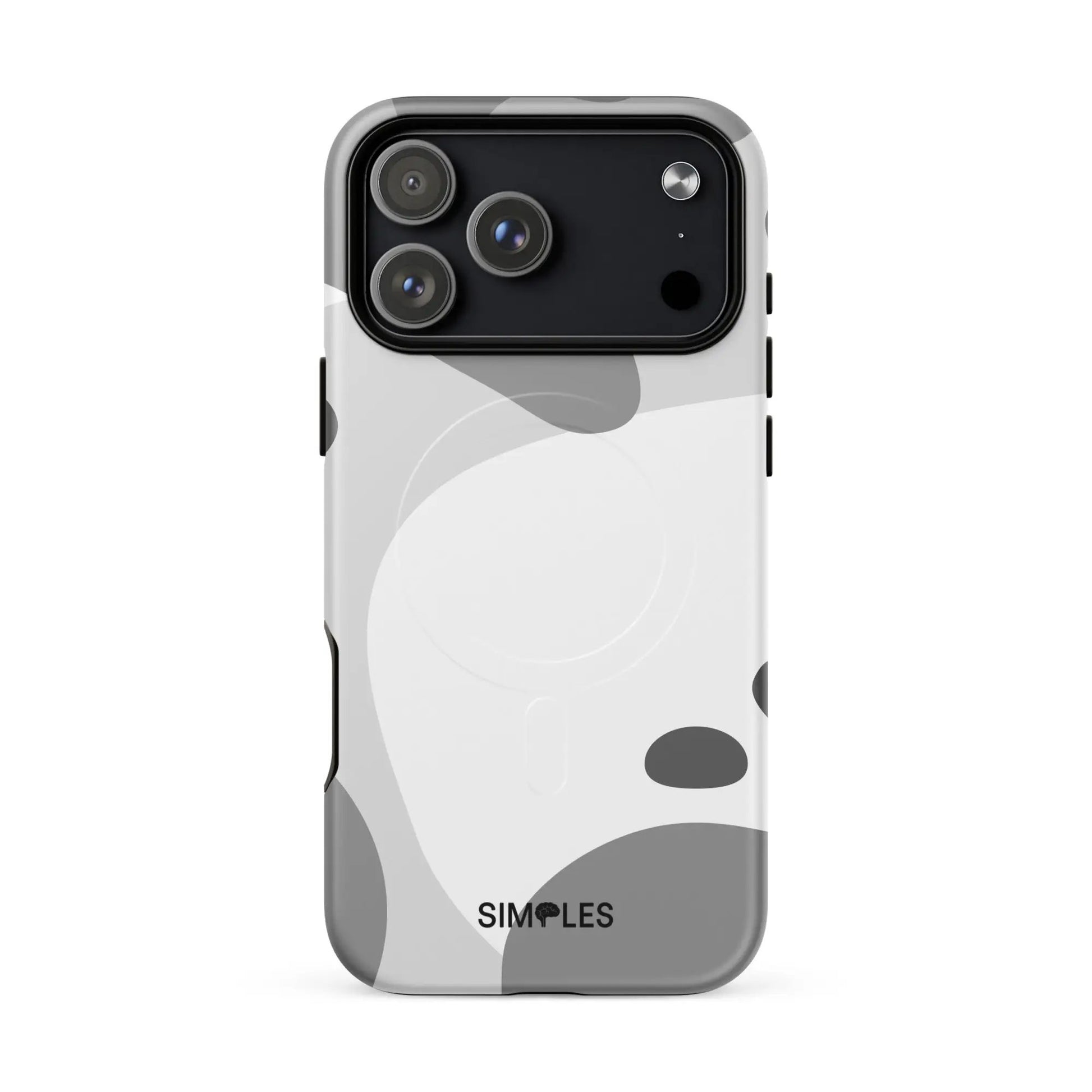 MagSafe tough case for iPhone, gray camouflage pattern, Simples Market