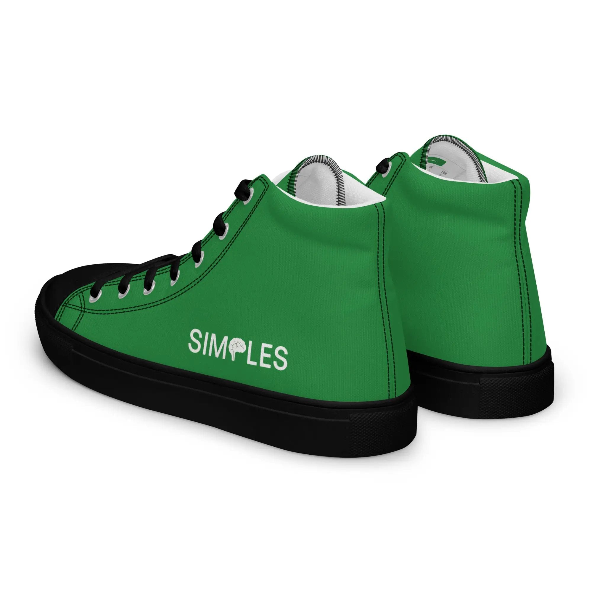 Pair of men's green high-top canvas sneakers by Simples Market