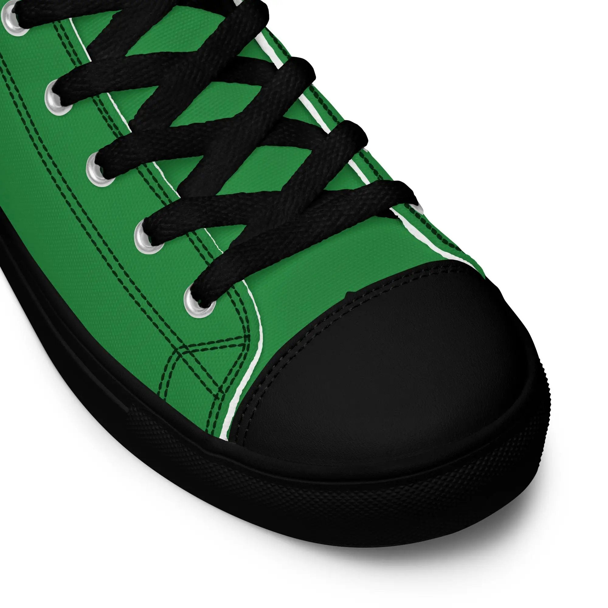 Men’s high-top canvas shoes by Simples Market in green with black laces