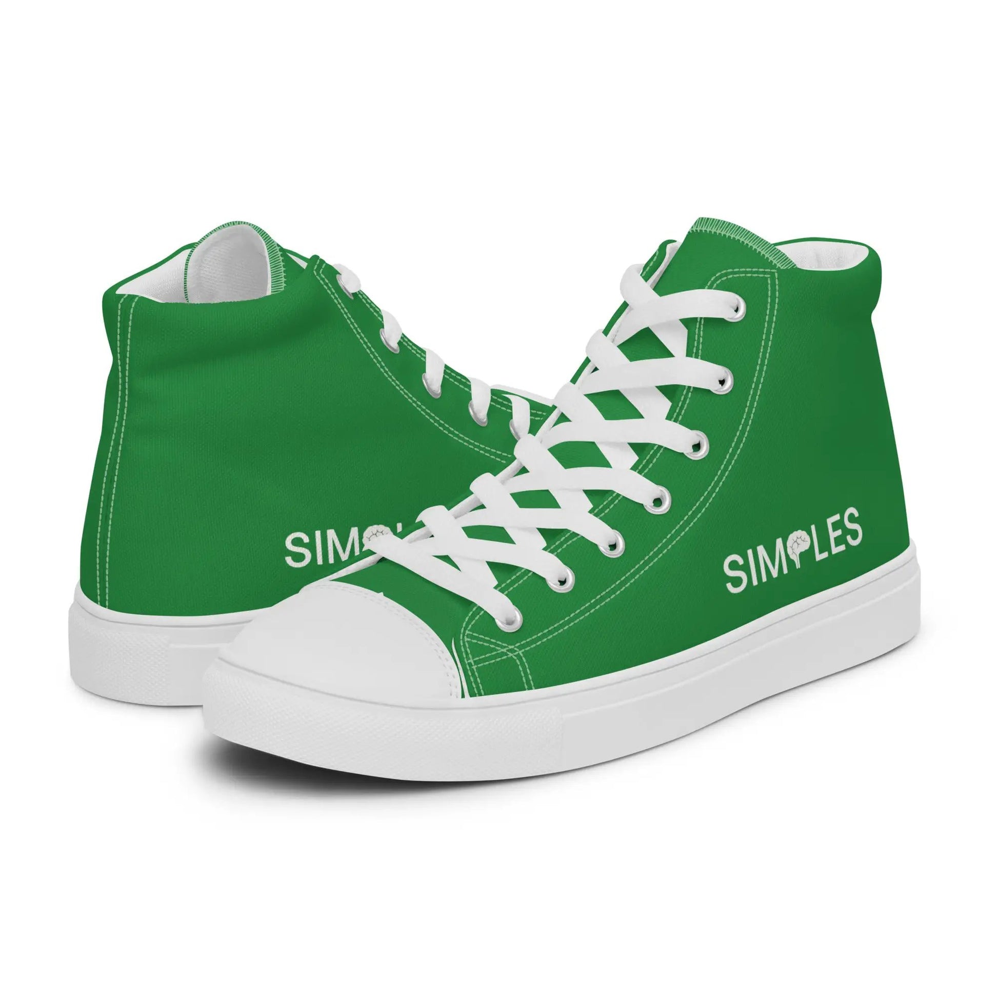 Pair of men's green high-top canvas sneakers by Simples Market
