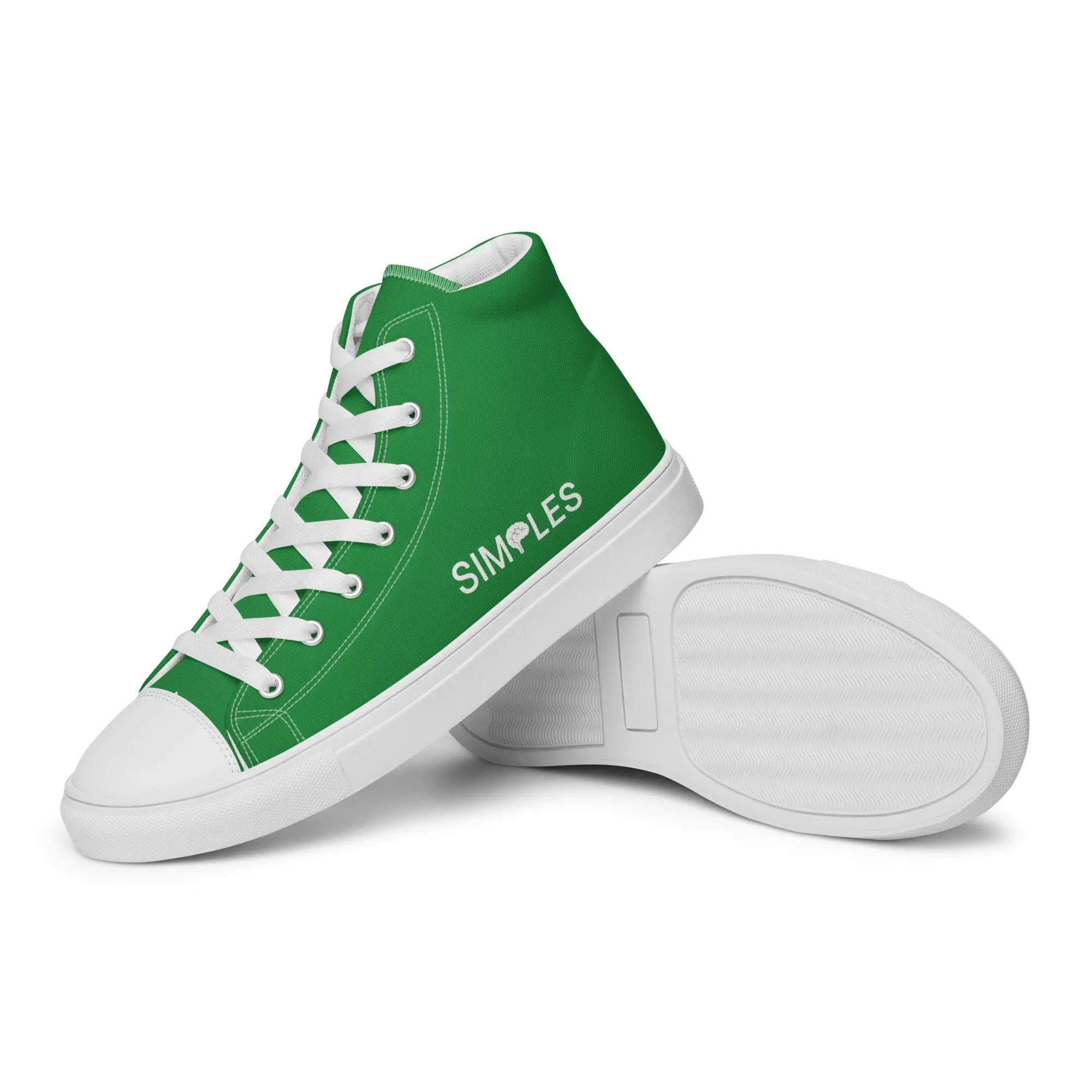 Men’s green high-top canvas sneaker by Simples Market with white laces and sole