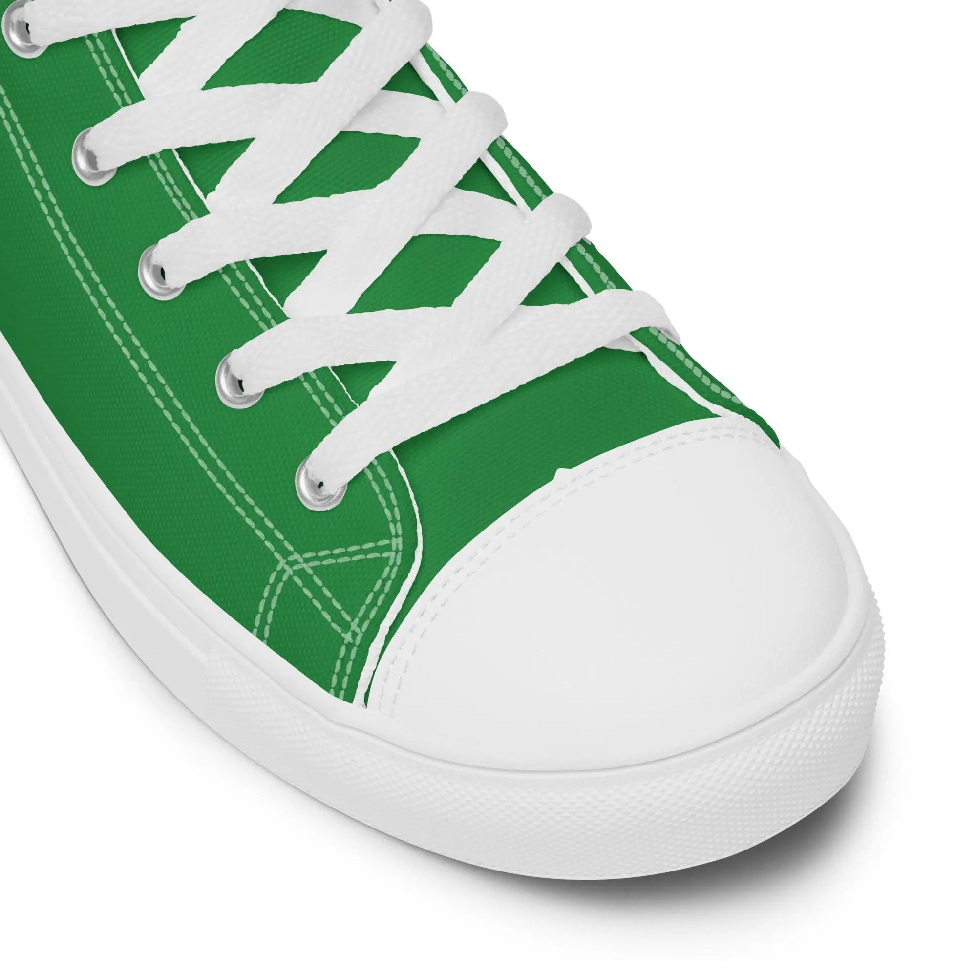 Men's high-top canvas sneaker by Simples Market, green with white laces.