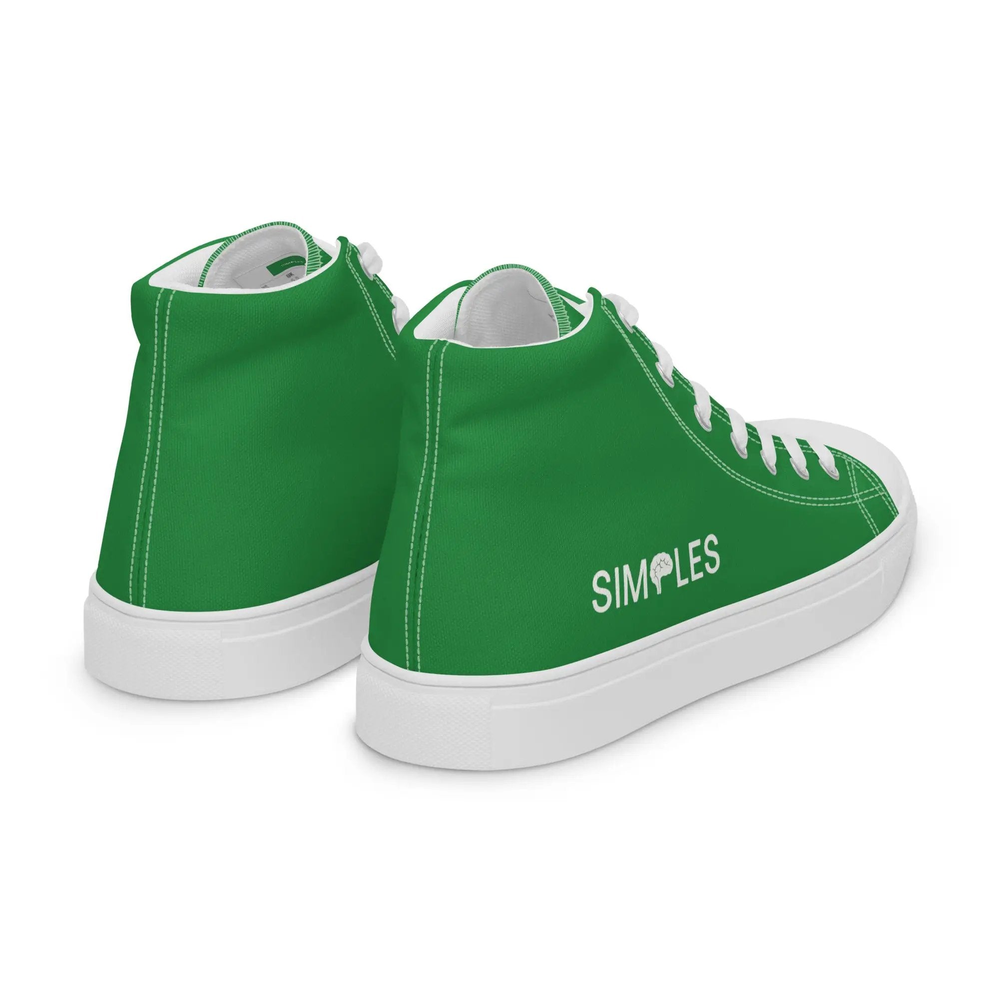 Pair of green men’s high-top canvas sneakers by Simples Market